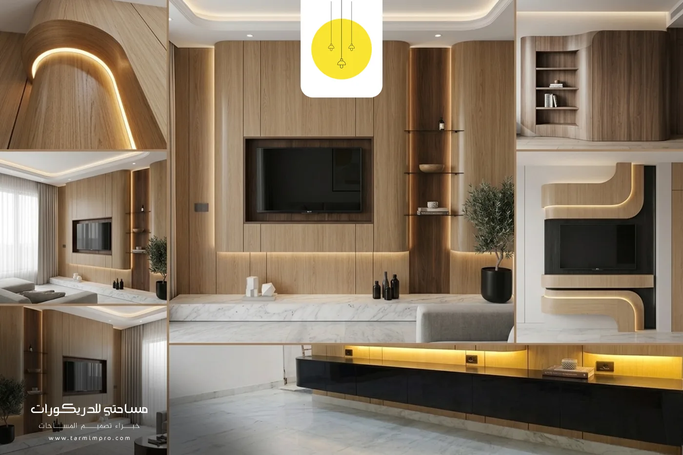 تصميم ديكور جدار تلفزيون كيرف الدمام